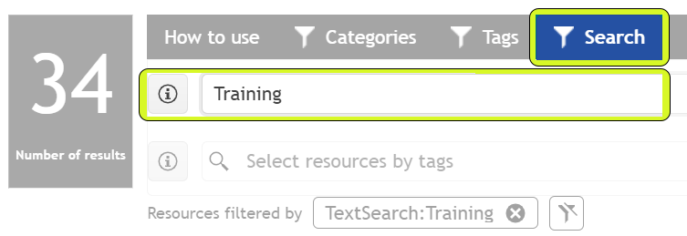screenshot of the keyword search capability